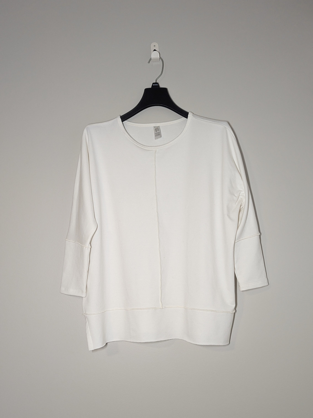 EUC SPANX PLT Dolman 3/4 Sleeve Sweatshirt White Medium Comfy Loungewear Casual